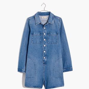 NWT Madewell Denim Long-Sleeve Romper